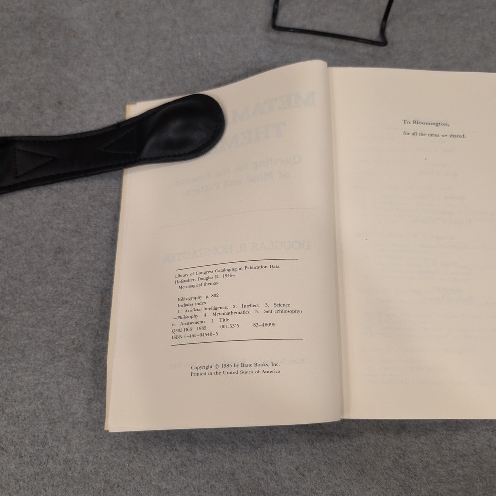 Metamagical Themas Douglas Hofstadter 1st Edition 1985 Mind and Pattern Book - Picture 2 of 4